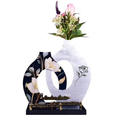 Double Vase Hellébore blanche