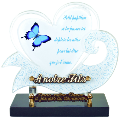 Cœur papillon bleu