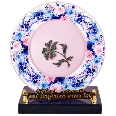 Disque décor CHROMA fleurs bleues