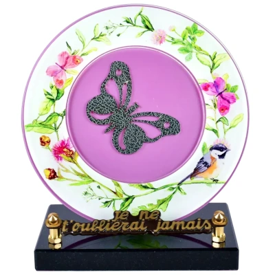 Disque décor CHROMA papillons et oiseau
