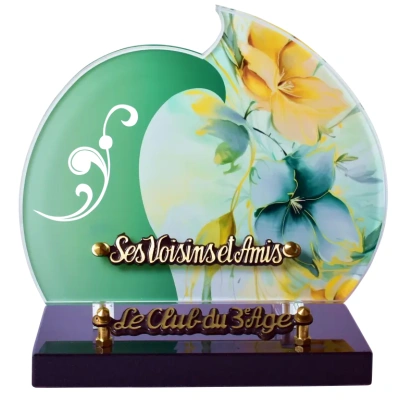 Fleurs aquarelle Vert gamme double vague GM
