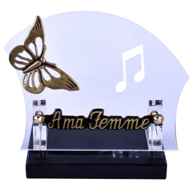 Plaque gravée note de musique