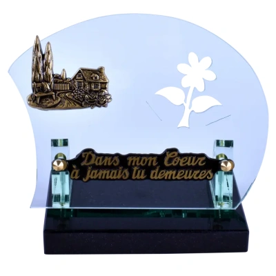Plaque gravée fleur