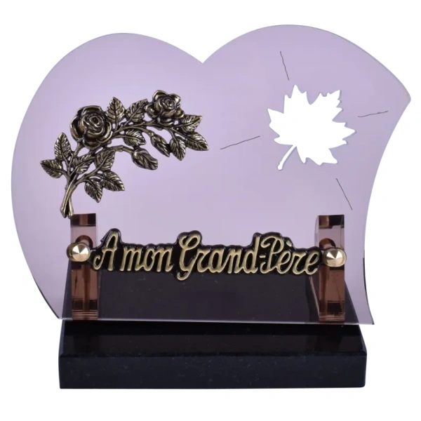 Plaque gravée feuille