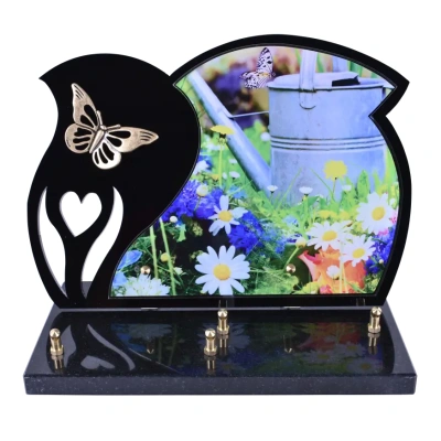 Sceau zinc fleurs des champs Black Photo