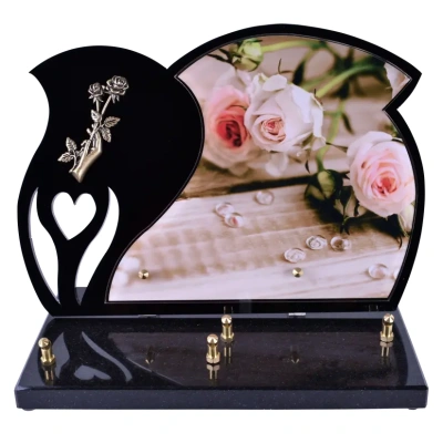 Roses galets transparents Black Photo