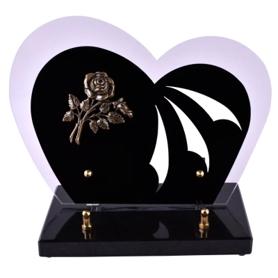 Coeur noir bronze Rose