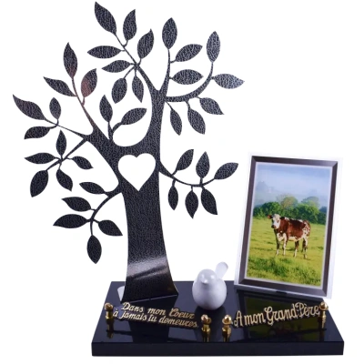 ARBRE INOX Façon Cuir Oiseau cadre vache