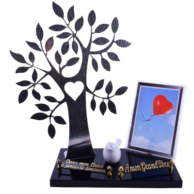 ARBRE INOX Façon Cuir Oiseau cadre ballon rouge