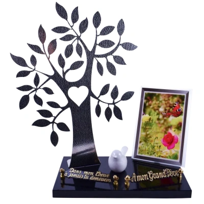 ARBRE INOX Façon Cuir Oiseau cadre papillon