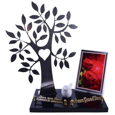 ARBRE INOX Façon Cuir Oiseau cadres roses rouges