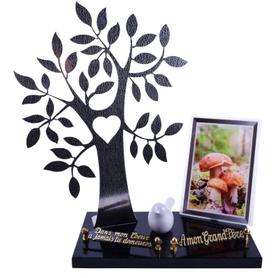 ARBRE INOX Façon Cuir Oiseau cadre champignon
