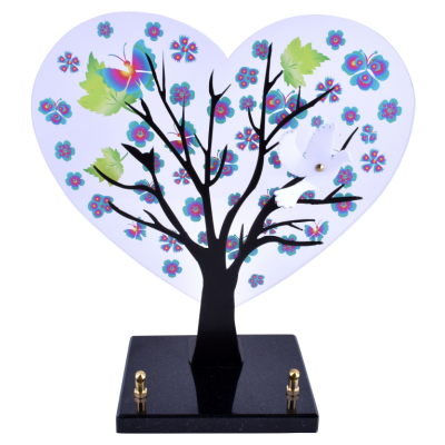 Arbre coeur décor fleuri
