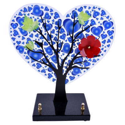 Arbre coeur décor fleuri