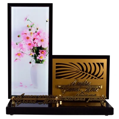 Cadre vertical insert doré Bouquet champêtre