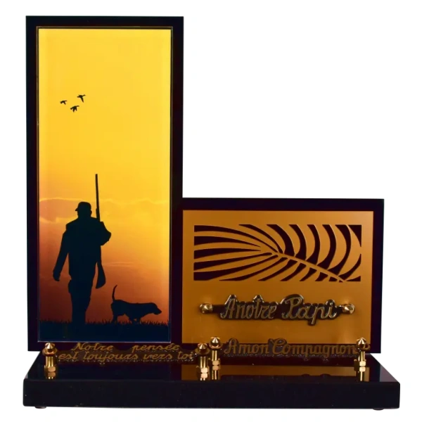 Cadre vertical insert doré Chasseur