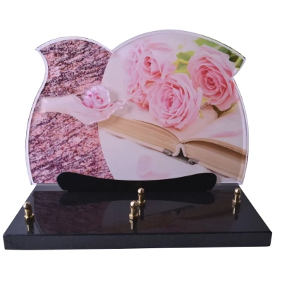 Plaque découpée Livre Ouvert Roses