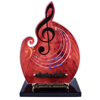 Plaque thème Musique bois