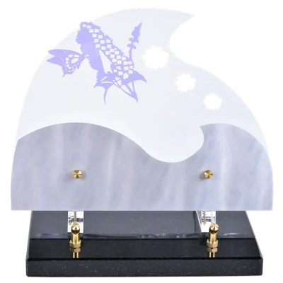 Vague nacré décor fleur papillon violet