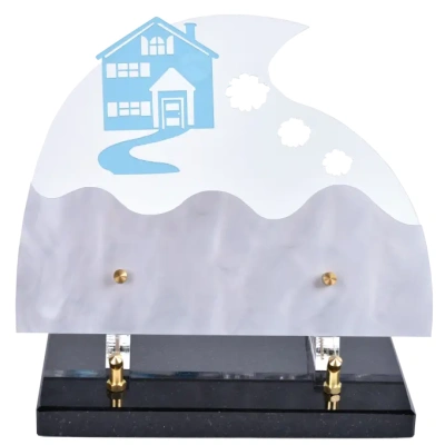Vague nacré décor maison bleue