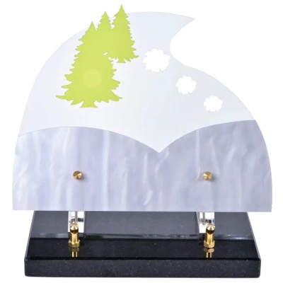 Vague nacré décor sapins verts