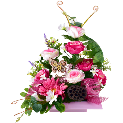 CAMELIA : ROSE EUCALYPTUS