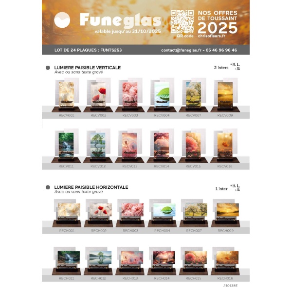 LOT NOUVEAUTE FUNEGLAS 2025-24 PLAQUES