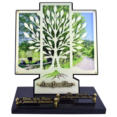 Cadre Les Vaches au pré ARBRE 31x36cm 3inters