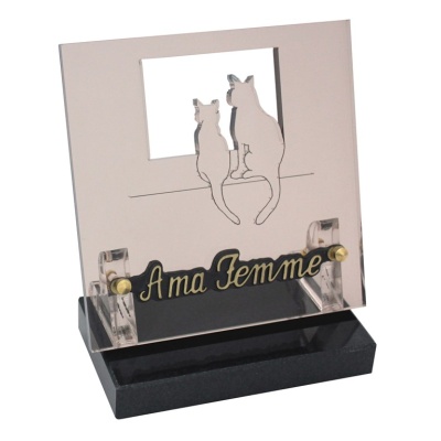 Plaque découpée - Motif Couple de chat