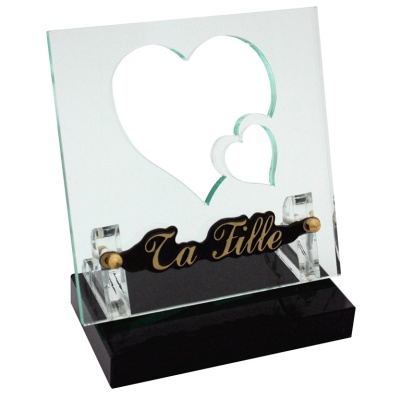 Plaque découpée - Motif 2 Cœurs