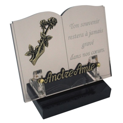 Plaque découpée - Motif Livre Bronze