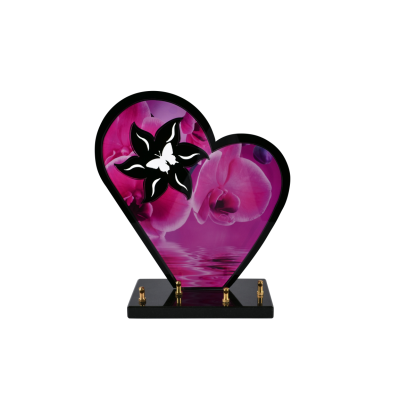 Coeur black line orchidée