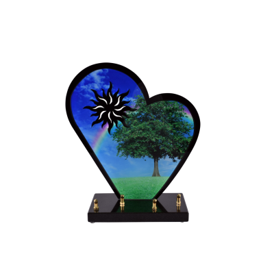 Coeur black line arbre arc en ciel