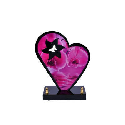 Coeur black line orchidée