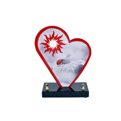 Coeur ruby line coccinelle marguerite